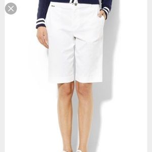 LAUREN RALPH LAUREN White Bermuda Shorts Size 14